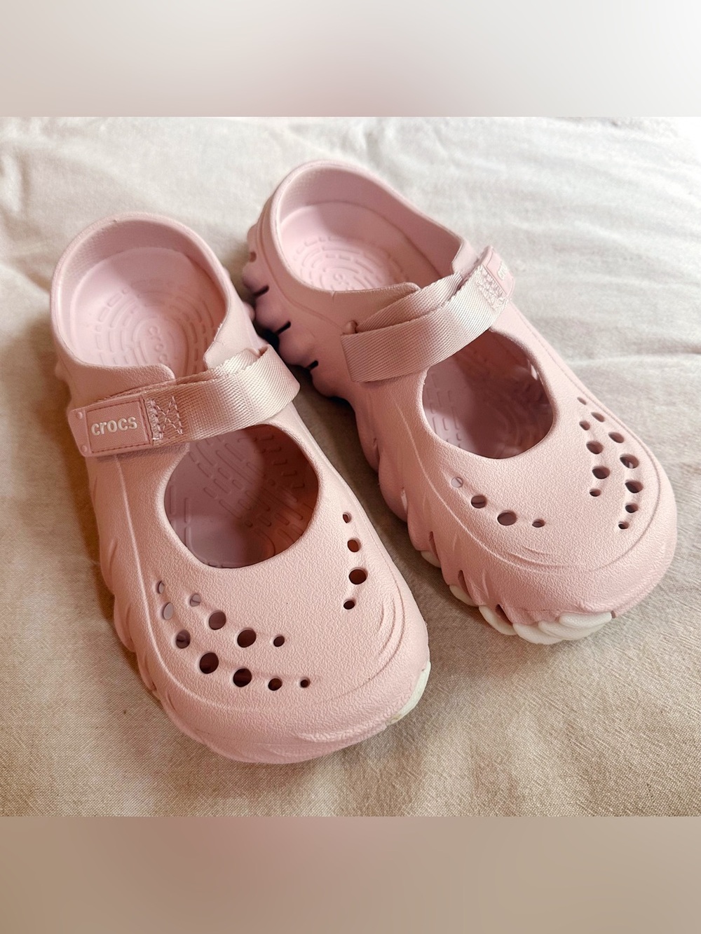 Crocs Echo Mary Jane clogs slides in pink and white cotton candy women’s 7 - Picture 8 of 13